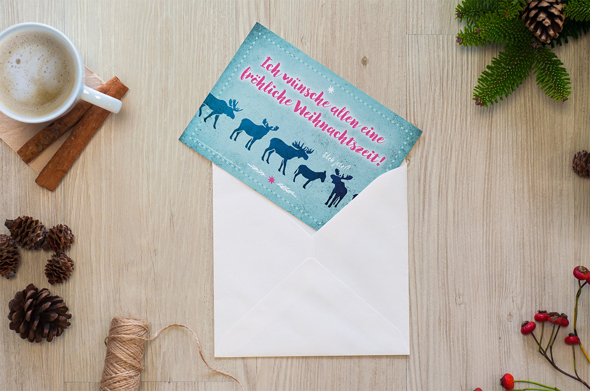 White_christmas_postcard_with_envelope_top_view White_christmas_postcard_with_envelope_top_view